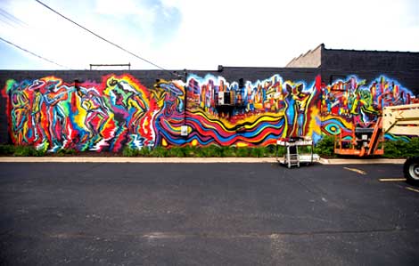 Mural concept artwork for Huntington Beach, California